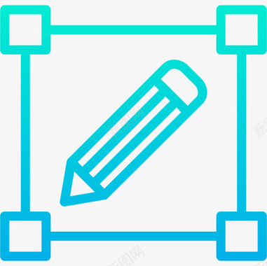 铅笔网页108渐变色图标图标