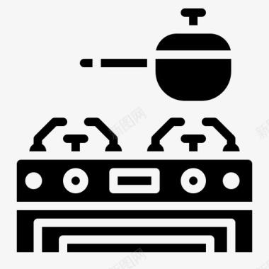 厨房瓷器煤气炉电器炊具图标图标