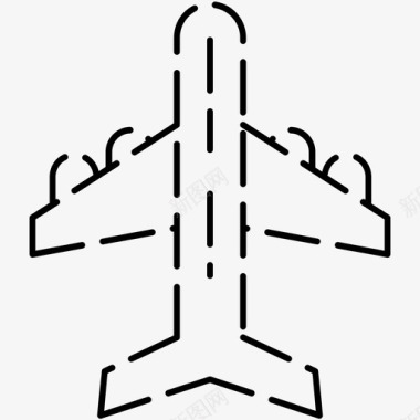 飞机航空虚线图标图标