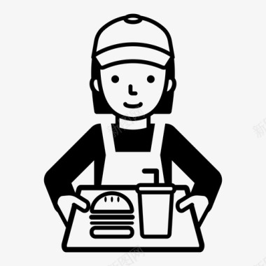 服务员快餐工快餐服务员食品服务员图标图标