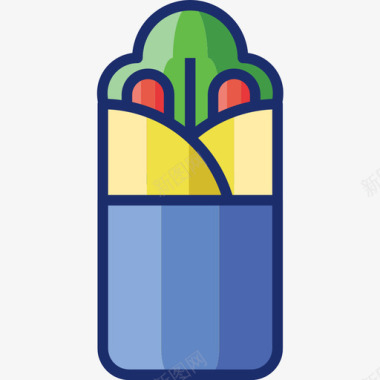 烤肉串食品饮料7线性颜色图标图标