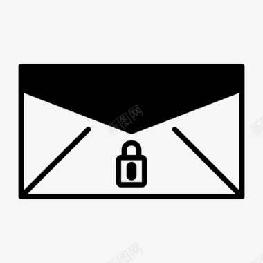 邮件后锁定电子邮件电子邮件信件图标图标