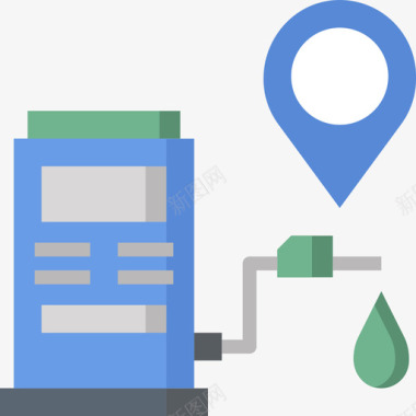 加油站标志设计加油站gps导航6平坦图标图标