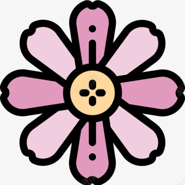 百日菊花18线形颜色图标图标