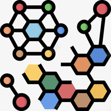 分子键分子教育172线性颜色图标图标