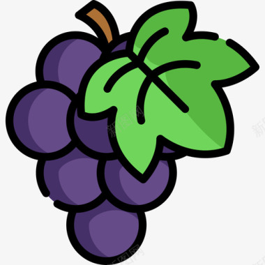 葡萄水果蔬菜12种图标图标