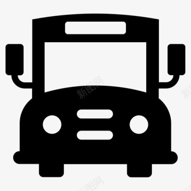 校车校车公共交通图标图标