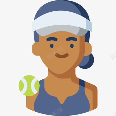 女护士头像网球运动员体育头像13扁平图标图标