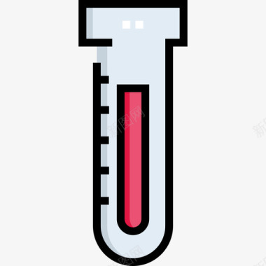 建筑物线性试管过敏14线性颜色图标图标
