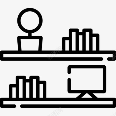 商品货架货架家具30线性图标图标