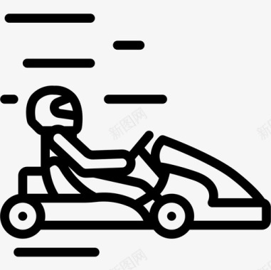 线型卡丁车赛车运动10直线型图标图标