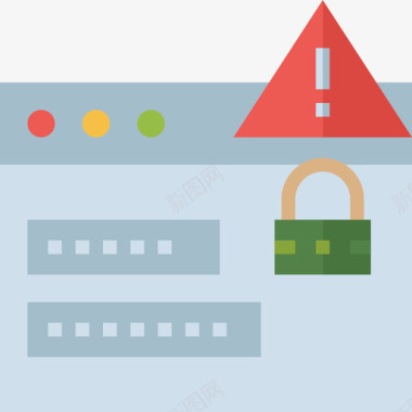 黑客攻击网络安全6级扁平图标图标