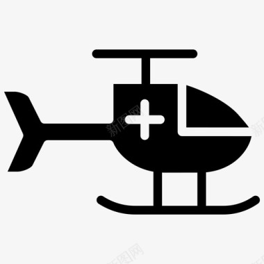 常用消防标识直升飞机救护车直升机图标图标