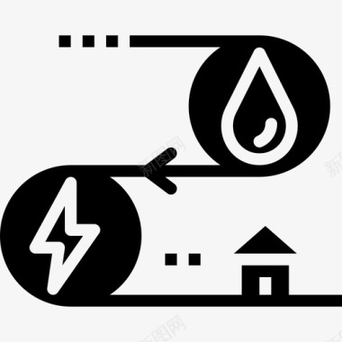 水力发电9月能源2号固体图标图标