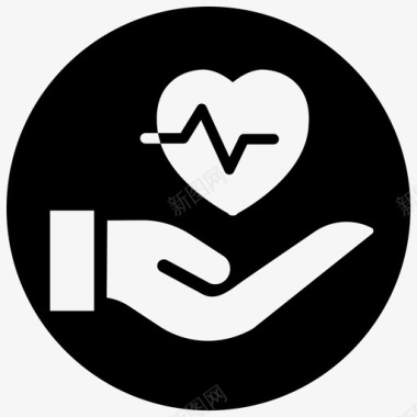拯救心脏心脏病学健康保险图标图标