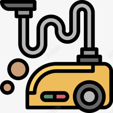 真空家用电器13线性颜色图标图标