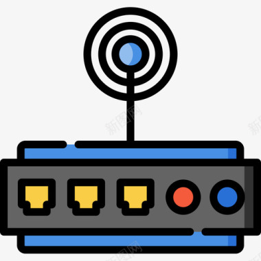 icon路由器路由器互联网技术16线性颜色图标图标