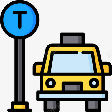 出租车城市生活17线性颜色图标图标