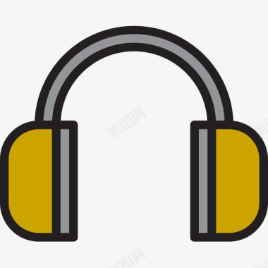 线性耳机音乐60线性颜色图标图标