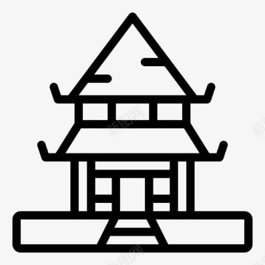 中式传统贺卡中式住宅建筑中国图标图标