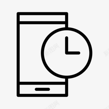 现代科技电话时间时钟小时图标图标