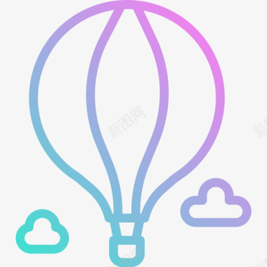 气球玩具气球热气球八月交通5号梯度图标图标
