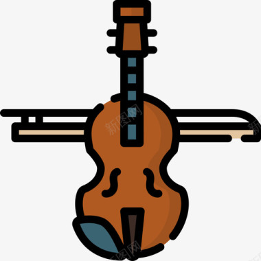 小提琴爱尔兰6线性颜色图标图标