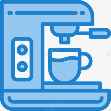 洒落的咖啡咖啡机咖啡店76蓝色图标图标