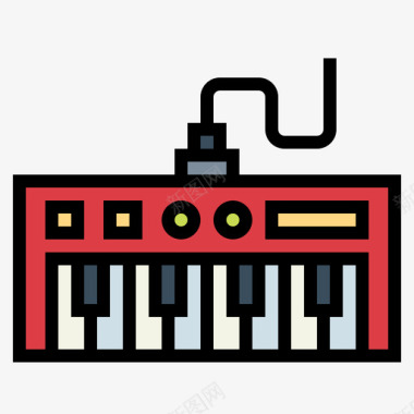 键盘音乐77线性颜色图标图标