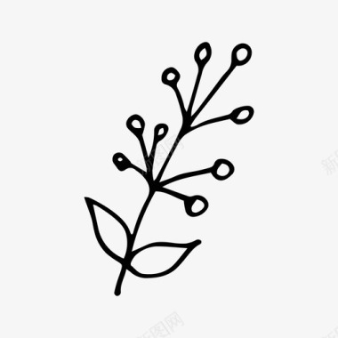 植物树枝涂鸦图标图标