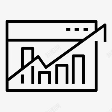 销售增长分析市场图标图标