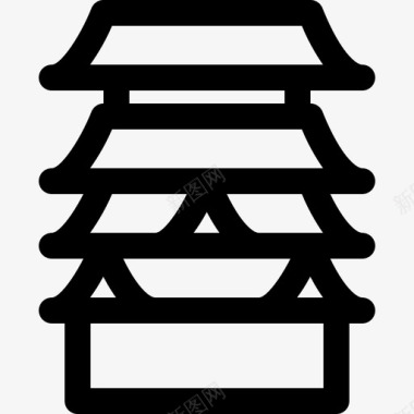 标志樱花大阪城堡建筑日本图标图标