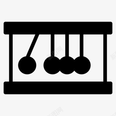 手动玩具牛顿摇篮生物学实验室图标图标