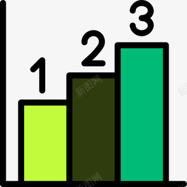 条形素材条形图数学4线颜色图标图标