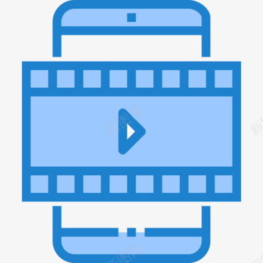 手机腾讯视频视频智能手机功能6蓝色图标图标
