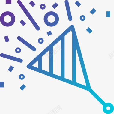 五彩鸡尾酒五彩纸屑派对57渐变色图标图标