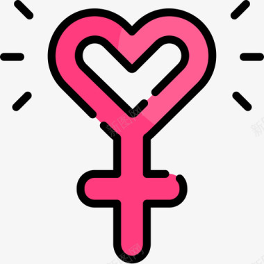妇女节妇女节女权主义14线性色彩图标图标