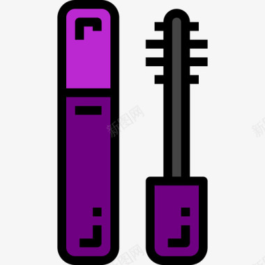 化妆品矢量背景睫毛膏化妆品2线性颜色图标图标