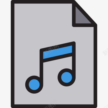 音乐文件多媒体46线性彩色图标图标