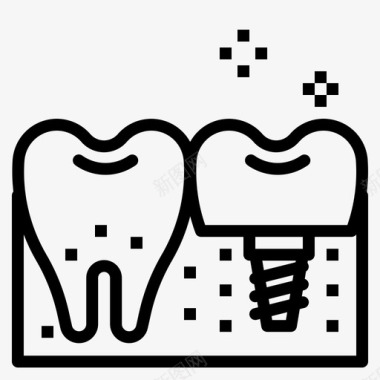 牙科种植体牙科牙医图标图标