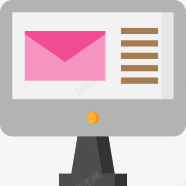电子邮件商务必备5扁平图标图标