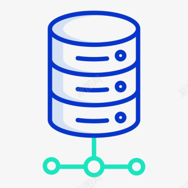 网站代码数据库网站服务器和主机5轮廓颜色图标图标