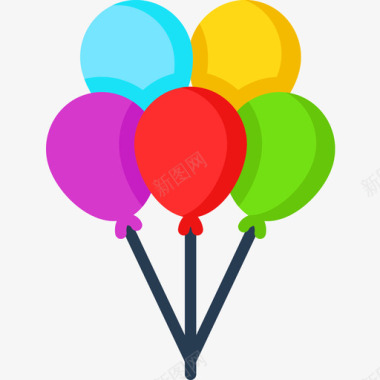庆典气球气球42号平的图标图标