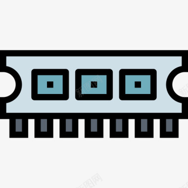 RAM存储器Ram硬件12线性彩色图标图标