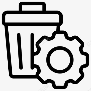垃圾管理垃圾维护带桶装备图标图标