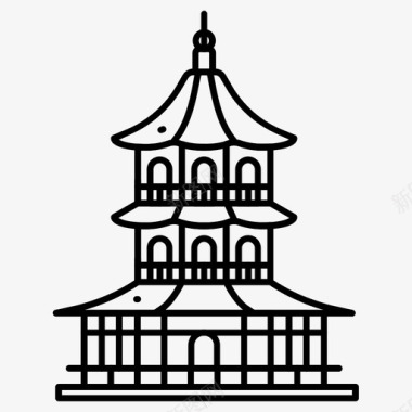 曼谷寺庙宝塔泰国图标图标