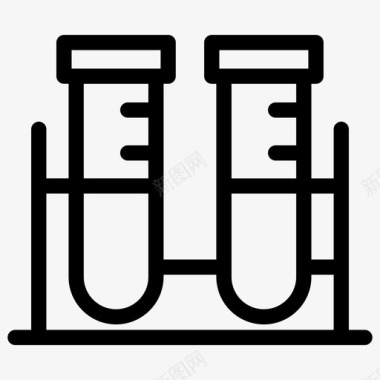 试管化学烧瓶实验室玻璃器皿图标图标