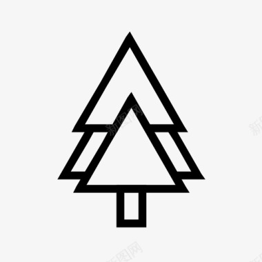 三角形树线树叶松树图标图标