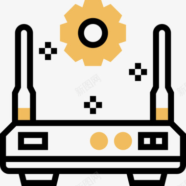 阴影鸭嘴兽路由器网络分析4黄色阴影图标图标