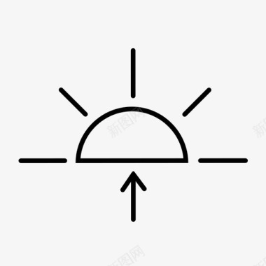 日出油画日出气象上升图标图标